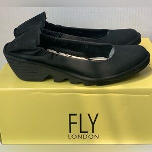 Fly London Pled819Fly Black Suede Women's Shoes Size 6